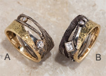 two textured rings
