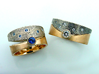 Starry Nite Wedding Set in Diamonds or Sapphires