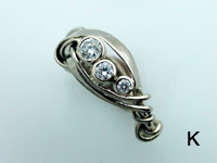 White Gold Vine Ring with 3 Diamonds