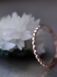 Rose Gold Beaded Wedding Band