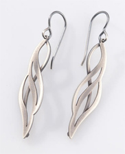 Silver Seaweed Earrings